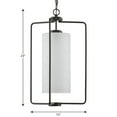 thumbnail image 4 of Merry Collection One-Light Matte Black and Etched Glass Transitional Style Foyer Pendant Light, 4 of 4