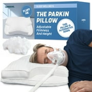 Lunderg Parkin CPAP Pillow for Side & Back Sleepers - The Only Down Alternative with Adjustable Filling & 100% Cotton Case - Reduce Air Leaks & Mask Pressure for Better Sleep - Works with ALL Masks