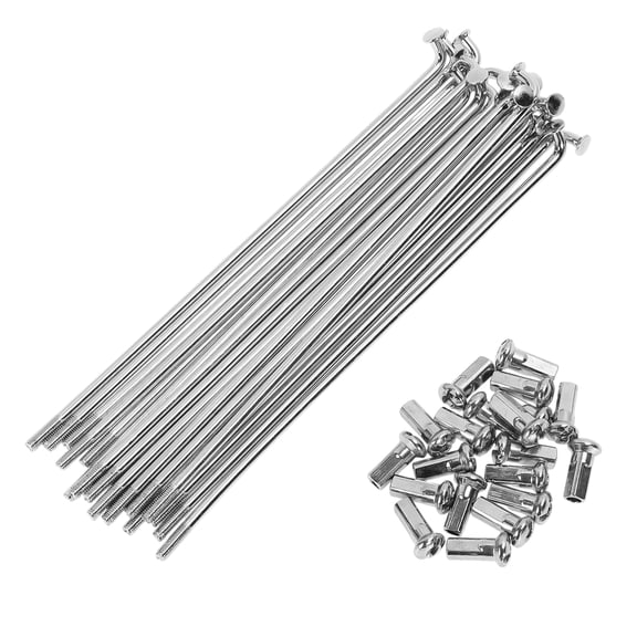 20 Set 12G Bicycle Spokes 125mm Bike Wheel Spokes Carbon Steel Galvanized Silver Tone