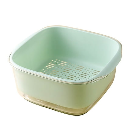 

Kitchen Storage Rack Kitchen Strainer Colander Bowl Set Double Layer Fruits Vegetable Washing Basket Drain Bowls For Cleaning Washing Mixing Detachable