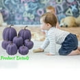 thumbnail image 6 of 7PCS Artificial Pumpkins, Assorted Sizes Purple Faux Pumpkins Set, Fall Harvest Foam Pumpkins for Crafts, Halloween Decorations, Thanksgiving Table Centerpiece, Autumn Mantel & Home Décor, 6 of 6
