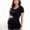 Black, variant on Round Neck Maternity T-Shirt, Soft Stretchy Ruched Pregnancy Top, Casual Short Sleeve Maternity Tee for All Trimesters, Daily Home Work Pregnant Shirts