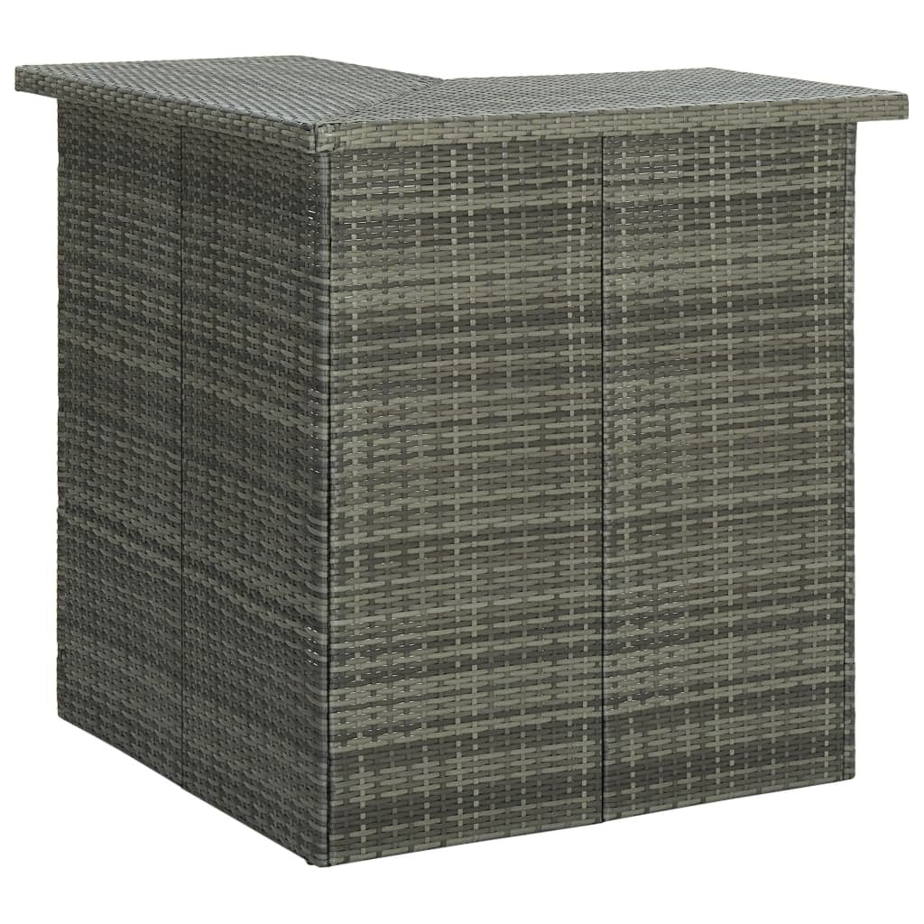 Corner Bar Table Gray 39.4x19.7"x41.3" Poly Rattan"