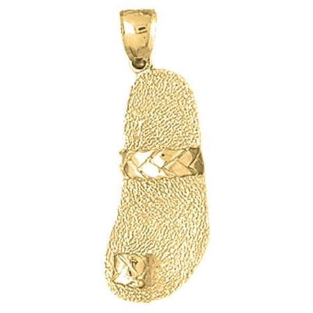 10K Yellow Gold Flip Flop Pendant - 35 mm