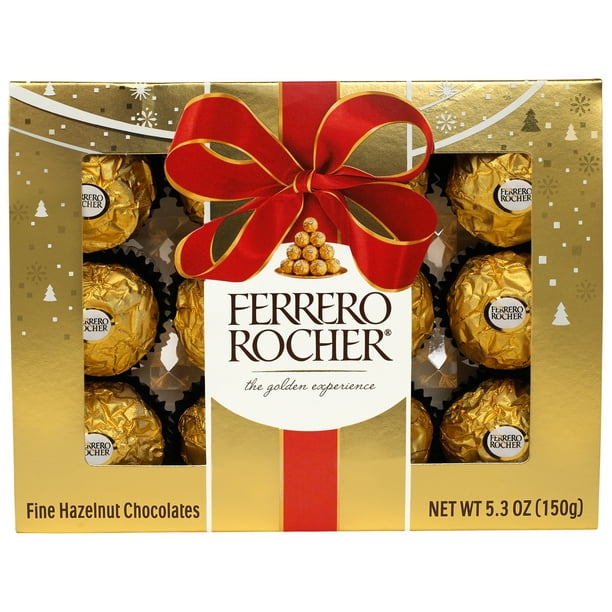 Ferrero Rocher Christmas Chocolates, 0.44 oz, 12 Count