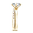 thumbnail image 3 of Rosec Jewels Certified Lab Grown Diamond Wedding Bridal Ring Set - 1 Carat Princess Cut Engagement Ring with Enhancer - EF-VS Grade, 18K Yellow Gold, US 13.00, 3 of 8