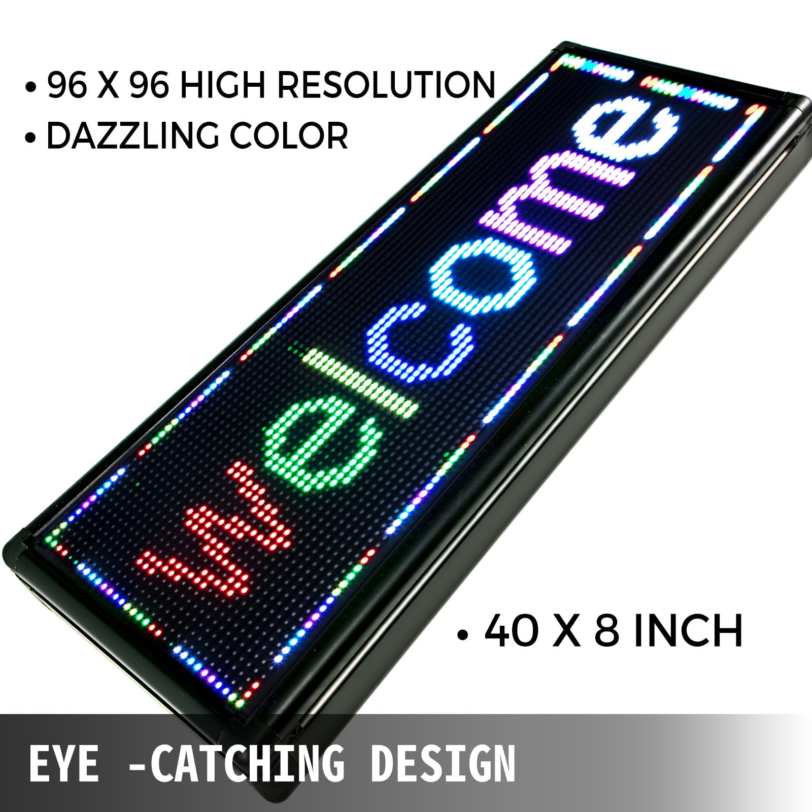 Details about   ADs 40 x 8 inch Full Color P10 LED Sign Programmable Scrolling Message Display 