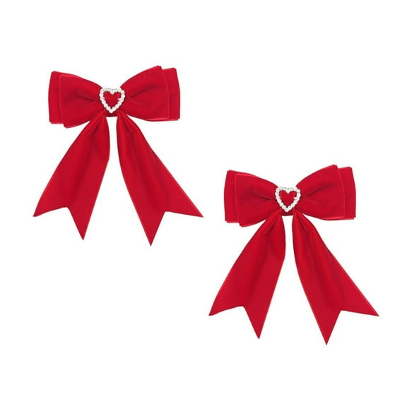 Velvet Hair Bow Clips 2PCS Bowknot Ribbon Clips Hair Accessories for Girls/Woman（3.74 × 4.92）