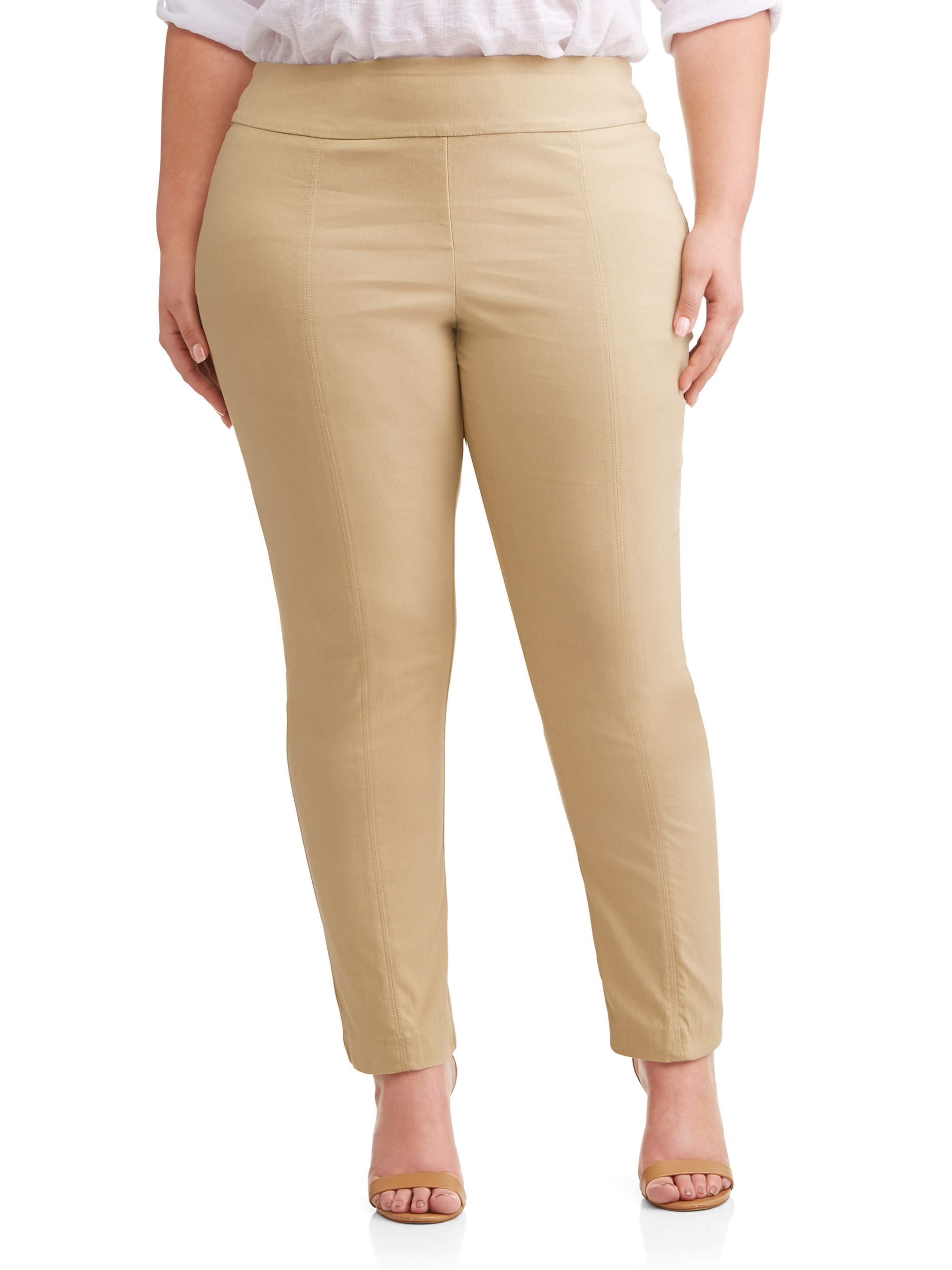 Women's Plus Size Pull On Career Pant with Tummy Control