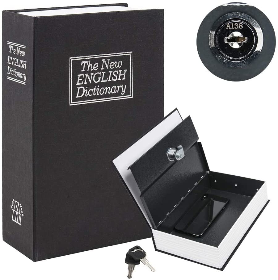 Creative English Dictionary Shape Money Saving Box Book Piggy Bank with Key 