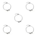 thumbnail image 3 of Jumpingount Anklets Stylish Silver Alloy Leaf Foot Valentines Jewelry Trendy Universal Gifts Bracelets Day Chains for Women Teen Girls Plata 5piezas Jumpingount CBP253012, 3 of 4