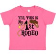 thumbnail image 3 of Inktastic Yes, This is My 1st Rodeo Cowboy Hat with Pink Band, Lasso Girls Baby T-Shirt, 3 of 5