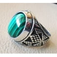 thumbnail image 3 of Malachite Mans Ring, Natural Green Malachite, Spiritual, Silver Jewelry, 925 Silver Ring, Birthday Gift, Heavy Mens Ring, Arabic Design, Ottoman Style Ring, Christmas, Turkey Mens Signet Ring, 3 of 6