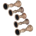 thumbnail image 5 of Handmade Mango Wood Eco-friendly Traditional Wallnut Set Of Five 12",9",6",9" & 12" Pillar Candle Holder, 5 of 7