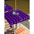 thumbnail image 6 of Outdoor Tablecloth with Umbrella Hole, Black Purple Plaid Spillproof Waterproof Outdoor Table Cover, Farmhouse Simple Buffalo Checked Patio Tablecloths for Party/Garden/Picnic, Square 60"x60", 6 of 9