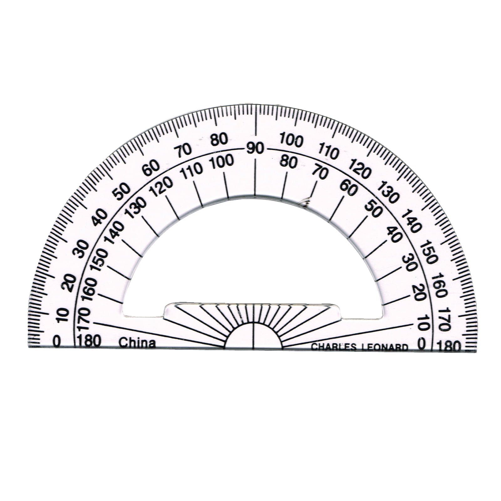 Charles Leonard Plastic 4" Protractor, Pack of 60