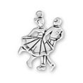 thumbnail image 1 of Sterling Silver 24" Unisex 1.5mm Square Dancing Or 50's Sock Hop Couple Dancing Pendant Necklace, 1 of 2
