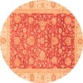 thumbnail image 1 of Ahgly Company Indoor Round Oriental Orange Traditional Area Rugs, 4' Round, 1 of 4
