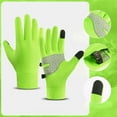thumbnail image 2 of Gloves for Kids Fall Winter Unisex Kids Warm Lined Gloves Solid Color Screen Touch Compatible Outdoor Sports Running Cycling Handwear Toddler Girl Gloves Green 6 Years-8 Years, 2 of 6