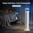 thumbnail image 3 of G-ocean 36" Bladeless Tower Fan with 5 Speeds 4 Modes, 28dB Quiet, 23ft/s Velocity, 64° Oscillating and 12H Timer for Bedroom, Living Room, White, 3 of 7