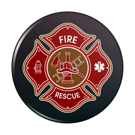 

Firefighter Fire Rescue Maltese Cross Kitchen Refrigerator Locker Button Magnet