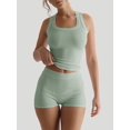 thumbnail image 5 of Women'S Slim Fit Sports Shorts Set Sleeveless Top and Shorts Bean Green XL, 5 of 6