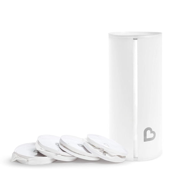 YANTONG® Toss™ Portable Disposable Diaper Pail, Holds up to 150 Newborn Diapers, 5 Pack, White