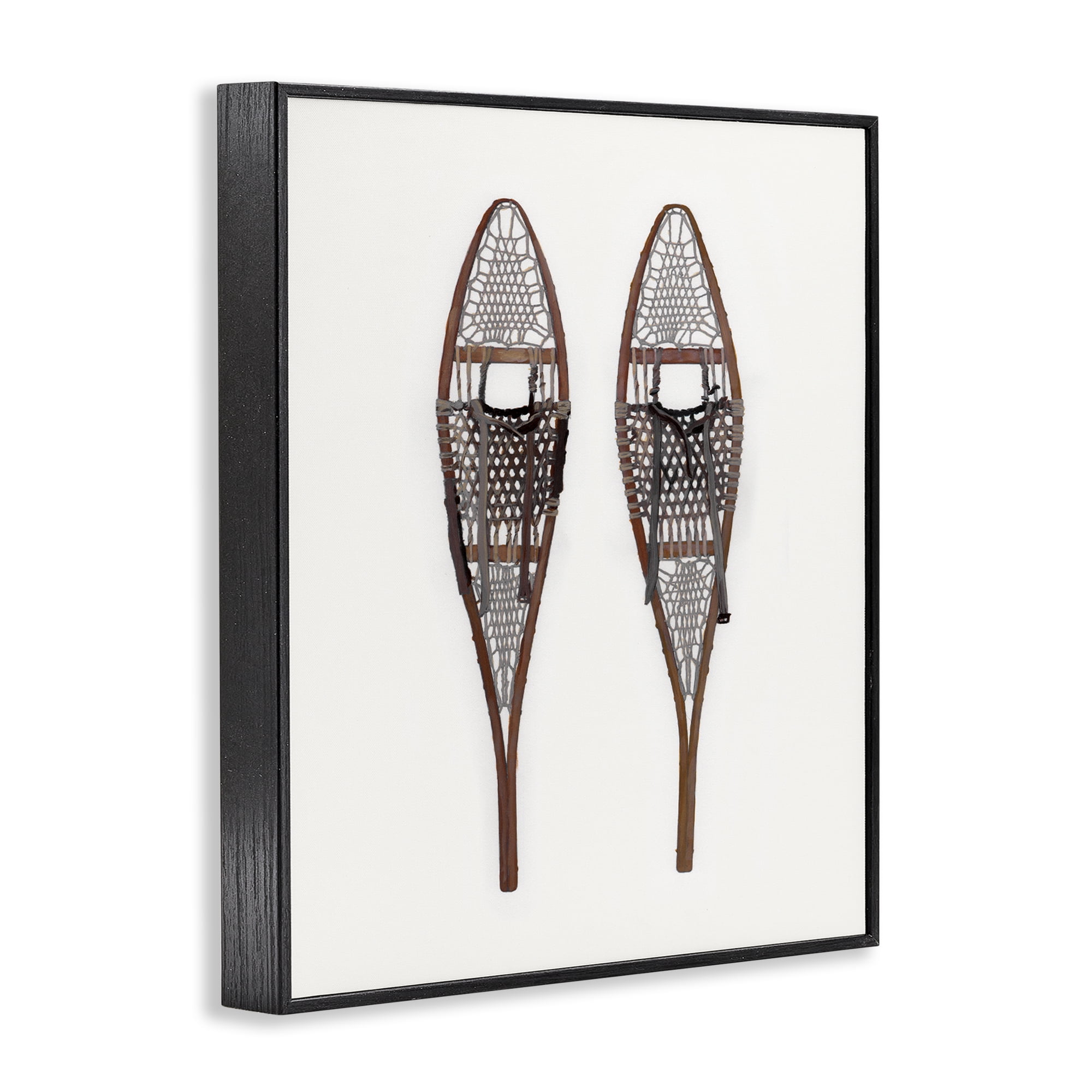 Stupell Industries Minimal Winter Snow Shoes Sports Painting Black Framed Art Prints Wall Art, 16 x 20
