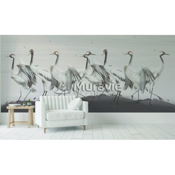 Storks Wallpaper , Modern Art Wallpaper , Birds Stylish Wallpaper