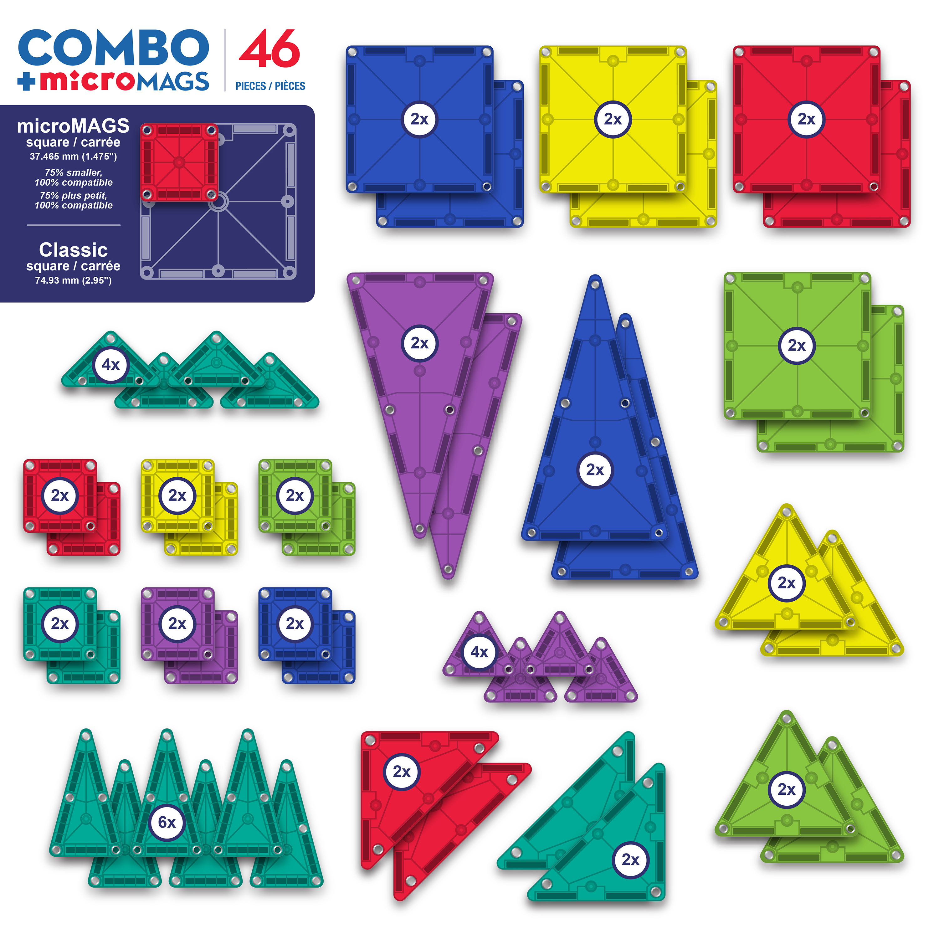 MAGNA-TILES Combo Magnetic Building Set, 46 Pieces photo 7