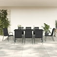 thumbnail image 1 of vidaXL 9 Piece Garden Dining Set Black Steel and Textilene, 1 of 5
