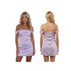 thumbnail image 2 of Minivestido de mujer sin mangas, con hombros descubiertos, plisado, liso, para cóctel de verano., 2 of 9