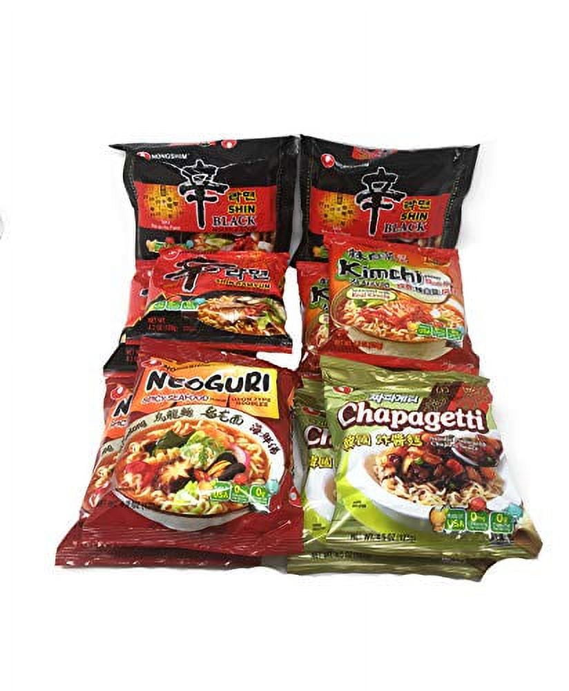 NineChef Brand Spoon Plus New Korean Hit Ramen Variety Pack Nongshim Shin Ramyun Shin Black Shin Ramyun Neoguri Spicy Udon Seafood Spicy Seafood Real Kimchi Flavor 10 Packs 2x Each