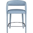 thumbnail image 3 of Pemberly Row Contemporary Soft Light Blue Vegan Leather Stool, 3 of 8