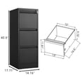 thumbnail image 3 of Smooth Pulling 3-Drawer Filing Cabinet with Lock for Office Easy Access, 3 of 7