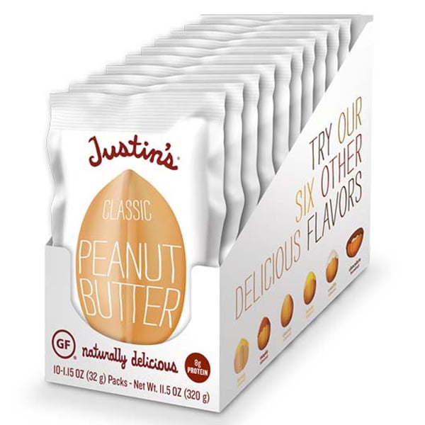 Justin's Classic Peanut Butter 1.15 oz Squeeze Packs Pack of 10