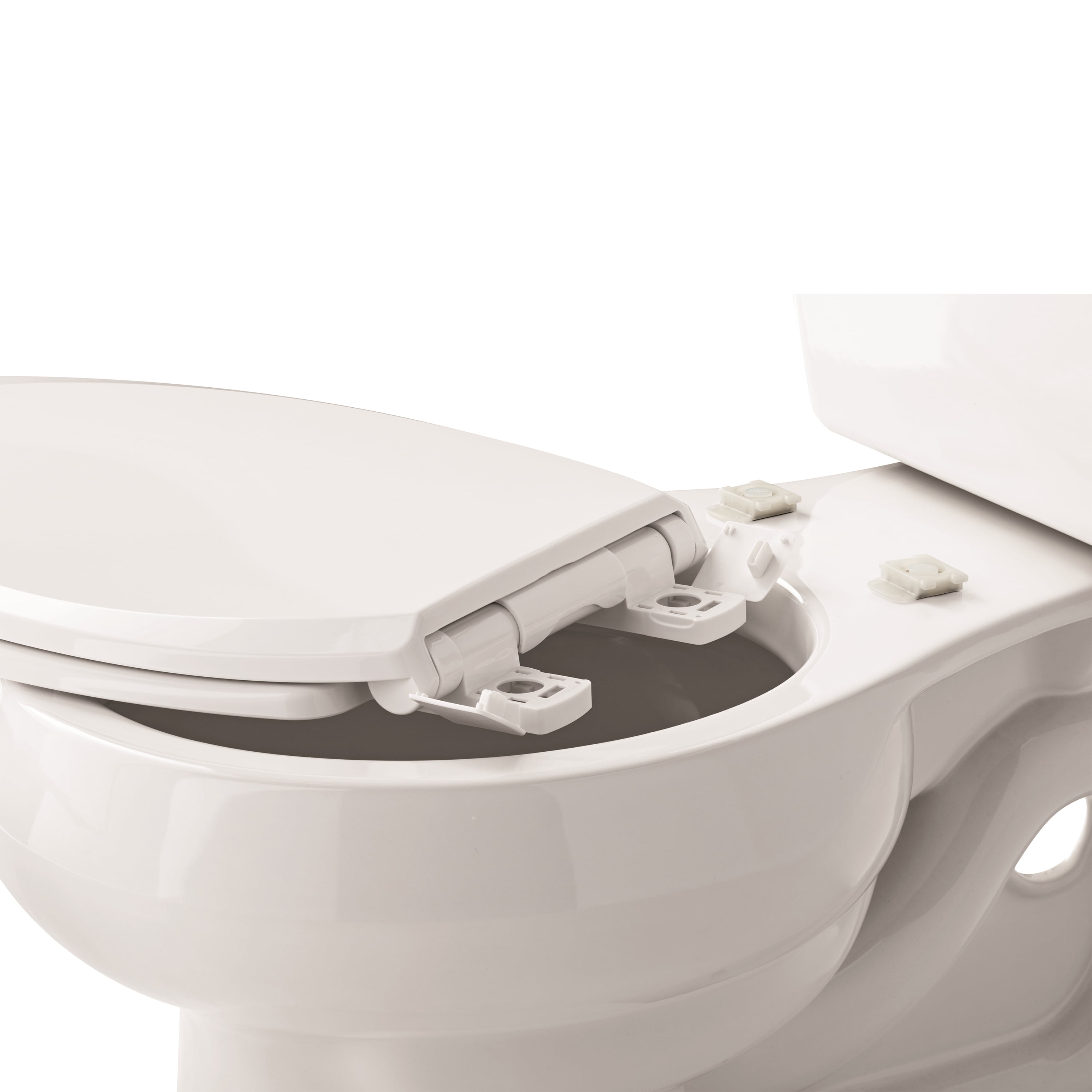 Mainstays Elongated 2-in-1 Potty Training Child/Adult Toilet Seat with Soft Close, Easy Clean, Daisy White