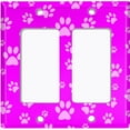 thumbnail image 6 of Metal Light Switch Plate Cover Puppy Dog Paw Prints Neon Pink DOG030, 6 of 13