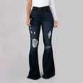thumbnail image 2 of FYDUU Flare Jeans for Women 90s Skinny Ripped Bell Bottom Jeans Vintage Ripped Distressed Jeans High Waisted Flared Denim Pants For Women Stylish Denim Pants, 2 of 8