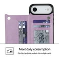 thumbnail image 4 of TECH CIRCLE for iPhone 17 Air Retro Slim PU Leather Wallet Case, Embossed Butterfly Magnetic Closure Card Slots Kickstand TPU Full Body Shockproof Protective Cash Holder Cover,Purple, 4 of 9