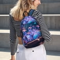 thumbnail image 5 of Bingfone Book Glowing Mushrooms Print Canvas College Laptop Backpack, Large Capacity Lightweight College Bookbag Casual Daypack-Medium, 5 of 5