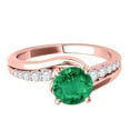 thumbnail image 2 of Aonejewelry 1.15 Ct. Halo Emerald and Diamond Engagement Ring Crafted In 14k Solid Rose Gold, 2 of 4