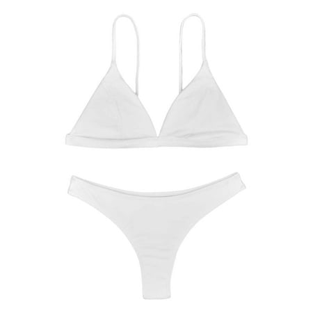 FhsagQ Women's Swimsuit Sets See Through New Bikini Split Swimsuit for Women Women Swimsuit Sets Bikini Swimsuit Sets for Women Two Piece White M