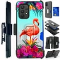 thumbnail image 1 of Compatible with Samsung Galaxy A72 5G Hybrid Card Holster Phone Case Cover (Flamingo Flower), 1 of 1