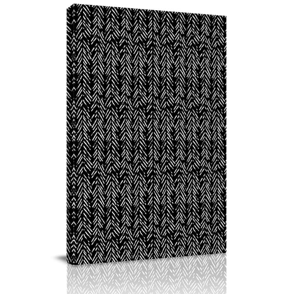 Canvas Wall Art, Black White Striped Framed Canvas Prints for Kitchen Bedroom, Abstract Modern Art Irregular Stripe Small Gallery Wrapped Wall Decor for Home Office, Gifts, 8"x12" Ship Next Day