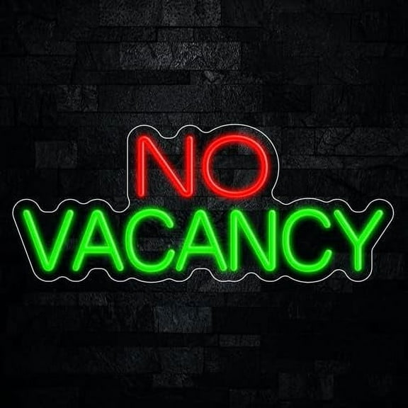 No Vacancy LED Neon Sign 24"L x 10"H #32512