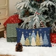 thumbnail image 4 of Christmas Pillow Cover 12X20 Inch Watercolor Christmas Tree Stars Decoration Holiday Farmhouse Winter Pillow Case for Sofa Couch Decor（Blue） AA608-12, 4 of 6