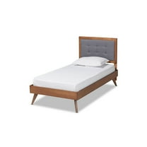 Baxton Studio Walnut Brown Finished Wood Twin Size Platform Bed