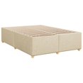 Bed frame without mattress cream 140x190 cm fabric