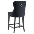thumbnail image 4 of Set of 2 Modern Velvet & Solid Wood 26'' Counter Stool in Black per SET, 4 of 9